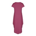 thumbnail image 5 of Summer Dress Saving! Women Casual Short Sleeve V Neck Swing Dress Casual Maxi Beach Dress with Pockets Purple XL, 5 of 5