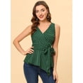 thumbnail image 2 of Unique Bargains Hauts d'Été pour Femmes Sans Manches Col en V avec Ceinture, 2 of 5