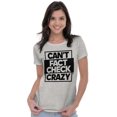 thumbnail image 3 of Funny Can't Fact Check Crazy Joke Womens Fitted Plus Size Graphic Tee Brisco Brands 2X, 3 of 5