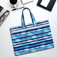 thumbnail image 6 of Salouo Ice Blue Stripes for Canvas Tote File Bag, Tote Bag With Zipper Business Briefcase Document Bag with Handle A4 File Organizer Laptop Bag for Travel & Work, 6 of 8
