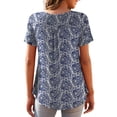 thumbnail image 4 of a.Jesdani Womens Plus Size Tunic Tops Short Sleeve Casual Floral Henley Shirts m-4x, 4 of 8