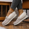 thumbnail image 6 of SYMOID Warm Stylish Womens White Faux Faux Fur Loafers - Comfortable Flock Upper with Metal Chain Embellishment, Autumn Winter Casual Shoes Size 36-43,Size 37, 6 of 6