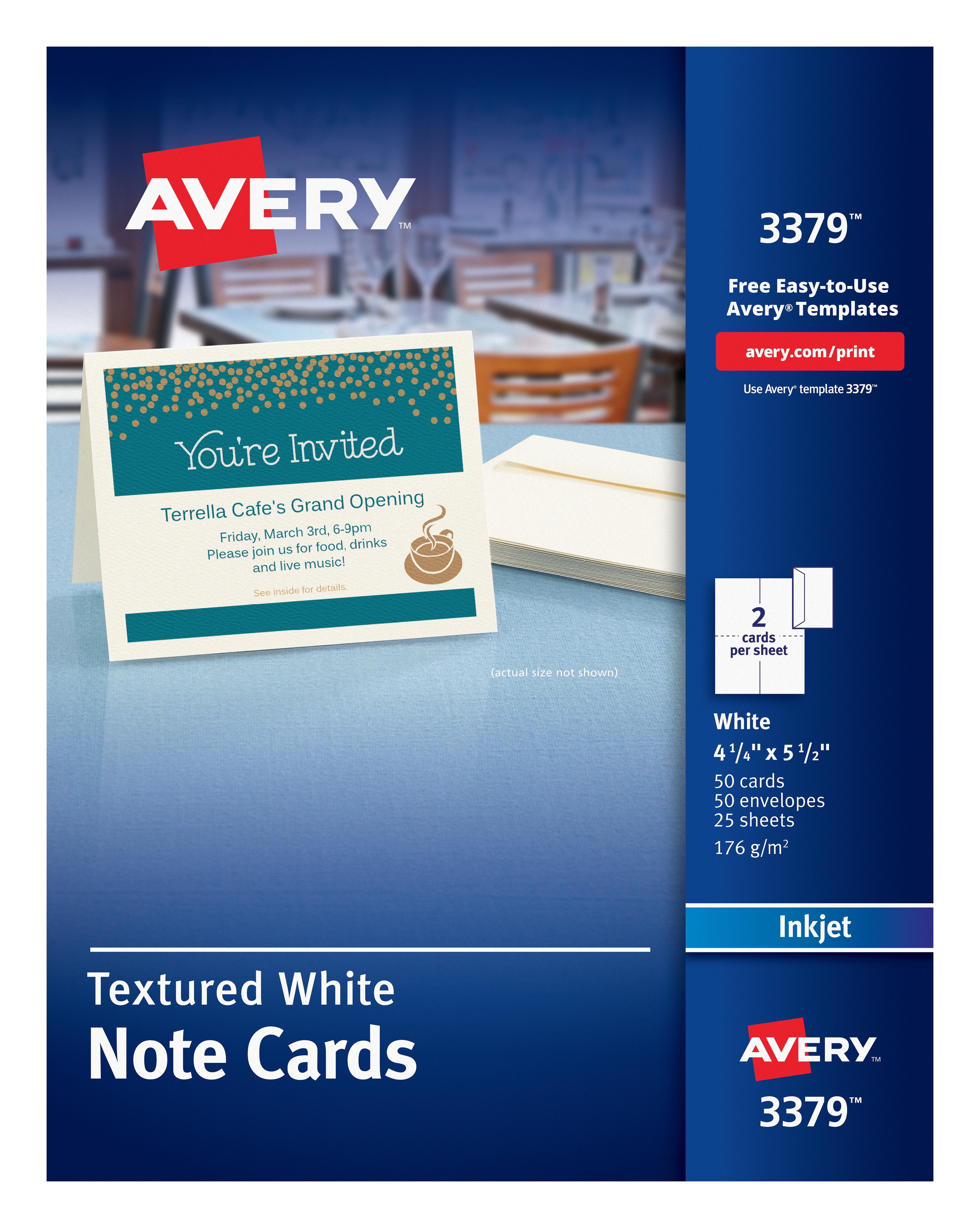 NEW Avery Textured Postcards 4.25 x 5.5 Inches White 120 Cards 3380 SHIPS FREE 