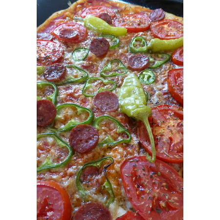 LAMINATED POSTER Pizza Topping Food Pizza Pepperoni Italian Salami Poster Print 24 x