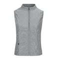 thumbnail image 3 of Fartey Puffer Vest for Women Lightweight Stand Collar Quilted Zip Vest Winter Sleeveless Down Jackets with Pockets Warm Vests Outerwear Gray L, 3 of 8