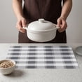 thumbnail image 4 of REGALWOVEN Rectangle Placemats Set of 6 Grid Plastic Placemats for Kitchen Dining Washable Heat Resistant Table Placemats Wipeable Table Mat Black 17.7x11.8inch, 4 of 6