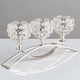 thumbnail image 3 of Candelabro de cristal con 3 brazos, centro de mesa decorativo para sala de estar Plata, 3 of 8