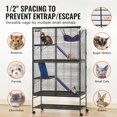 thumbnail image 3 of 64.6" Metal Small Animal Cage 4-Tier Rolling Ferret Cage with Tray 3 Ramps, 3 of 6
