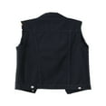 thumbnail image 2 of Gilet en Jean Sans Manches Grande Taille pour Femmes, Col Rabattu, Déchiré, 2 of 6