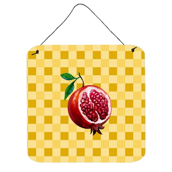 Carolines Treasures BB7250DS66 Sliced Pomegranate on Basketweave Wall or Door Hanging Prints 6x6 multicolor