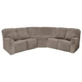 thumbnail image 2 of JIAN YA NA 7-Pieces Recliner Sofa Covers Velvet Stretch Couch Cover for 5 Seat  L Shape Reclining Sectional Covers Corner Cover,Light Brown, 2 of 10