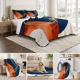thumbnail image 6 of Full Quilt Set 78''x90'', Navy Blue Burnt Orange Lightweight Summer Bedspread Coverlet Set with 2 Pillow Shams, Boho Art Modern Geometric Breathable All Season Quilt Bedding for Bedroom/Guest Room, 6 of 9