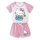 thumbnail image 2 of Ropa para niños de Hello Kitty, pantalones cortos de manga corta con dibujos animados para niñas, conjuntos deportivos informales, Camiseta de algodón para bebé + Pantalones, traje de dos piezas, 2 of 4