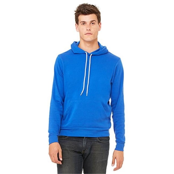 Bella 3719 Unisex Poly-Cotton Fleece Pullover Hoodie - True Royal - Small