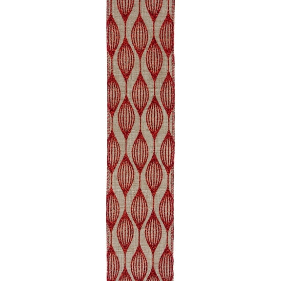 Northlight Club Pack of 12 Red and Beige Christmas Wired Craft Ribbons 2.5" x 120 Yards