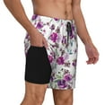 thumbnail image 2 of Fotbe Rose Flowers Men’s Swim Trunks Quick Dry Swim Shorts Board Shorts with Mesh Lining-Small, 2 of 9