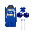 thumbnail image 3 of iiniim Uniforme Sportif de Cheerleading Classique de Lycée pour Femmes Cheerio Robe Fantaisie Bleu Royal A TG, 3 of 7
