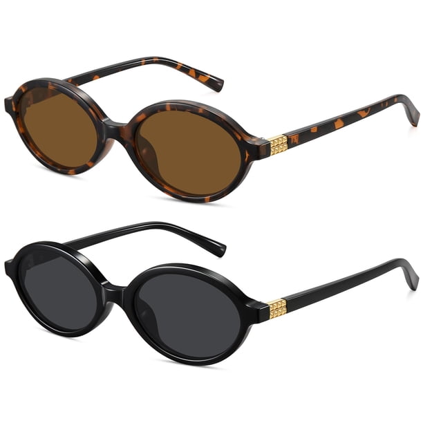 Gafas de sol ovaladas retro WOWSUN para mujer con protección UV400