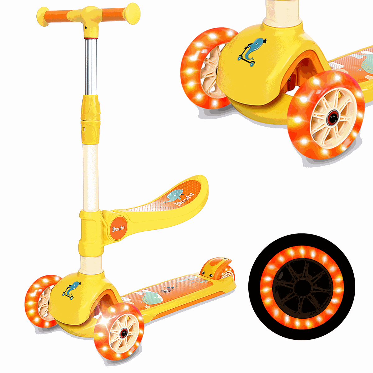 Toddler Scooter for Kids Ages 35, Doufit 3 Light Up Wheels Kick