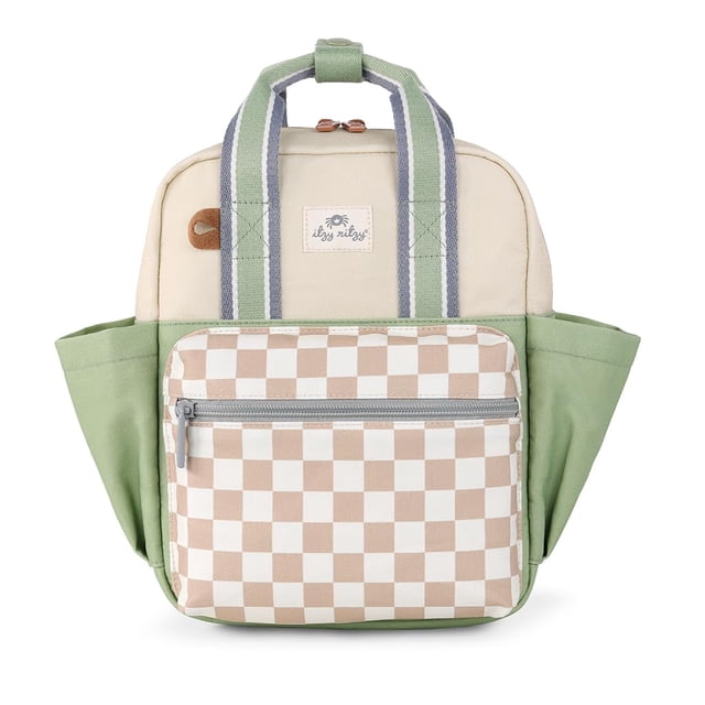 Itzy Ritzy Toddler Backpack - Daycare Bag - Features Adjustable Shoulder Straps, 2 Side Pockets & Spacious Interior with Wipeable Fabric Lining & Nam