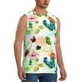 thumbnail image 2 of Uemuo Floral Vintage Pattern Men's Sleeveless T-Shirt,Muscle Athletic Tank Top, Moisture-wicking Quick-dry Breathable Classic Tee Top for Gym Run Outdoor Sports-, 2 of 8