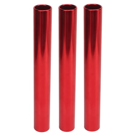 Yajisi Pro Aluminum Alloy Track Field Relay Batons 3-Pack Red 11.8 inches 30 cm for Student Racing Events