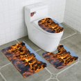 thumbnail image 1 of ABPHQTO Explosión de bola de fuego y humo Juego de alfombras de baño de 3 piezas Alfombra de baño Alfombra de contorno y tapa de inodoro, 1 of 2