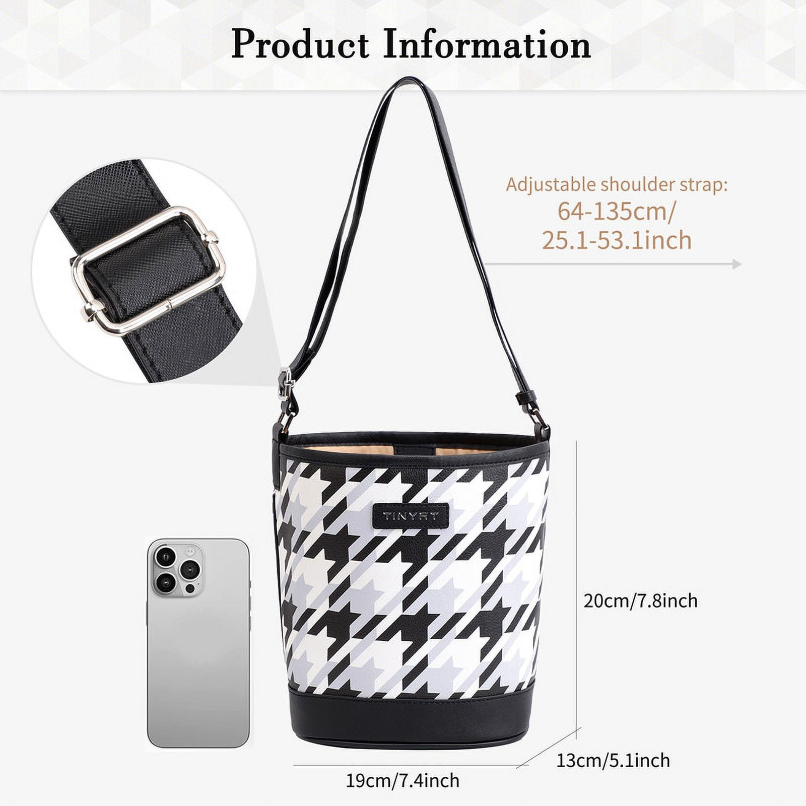 Tinyat Shoulder Bag for Women Waterproof Hobo Handbag Large Capacity Crossbody Purse with Adjustable Shoulder Strap for Daily Use and Shopping