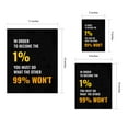 thumbnail image 7 of Designs ByLITA In Order To Become The 1% You Must Do What The Other 99% Won't, 11 x 14 Wooden Wall Print Inspirational (Framed), 7 of 7