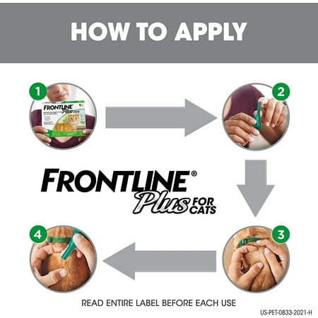 FRONTLINE Plus for Cats and Kittens (1.5 pounds and over) Flea and Tick Treatment, 3 Doses