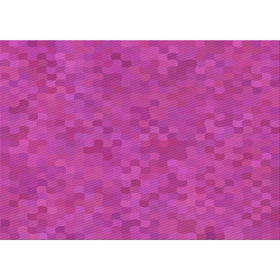 Ahgly Company Machine Washable Indoor Rectangle Transitional Fuchsia or Magenta Purple Area Rugs, 8' x 10'