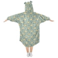 thumbnail image 2 of Dailycode Wearable Blanket Hoodie Oversized Sherpa Flannel Blankets with Pocket for 3-14 Year Old Cute Little Duck and Flowers, 2 of 7