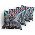 thumbnail image 5 of Ambesonne Animals Band Throw Pillow Cover 4 Pack, Whimsical Funny Stage, 24", Blue Purple and Pale Mustard, 5 of 7