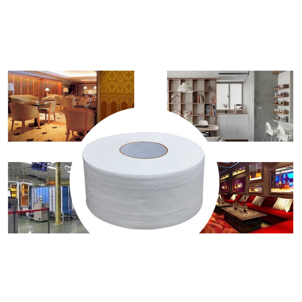 XISAOK Thicken 4-Ply Large Toilet Roll Paper Embossed No Fluorescent Jumbo Bath Tissue