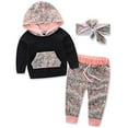 thumbnail image 5 of Infant Baby Girl Floral Pattern Long Sleeve Hooded Sweatshirt and Pants Cotton Outfit, 5 of 61