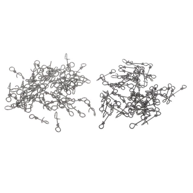 100 Unids Conector de Pesca Cola Clips de Fastach de pesca acero Inoxidable