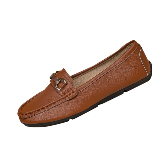 Walking Shoes Women, Casual Solid Color Shallow Opening Breathable Soft Sole Flat Slip-On Shoes, Women's Loafers