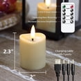 thumbnail image 2 of 12x Velas LED, Velas Parpadeantes Sin Llama, Velas Recargables, Velas de Real con Control Remoto, Color Lechoso, 2 of 5