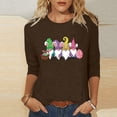 thumbnail image 3 of Hauts pour Femmes Imprimé Col Rond Pâques Imprimé Manches 3/4 T-Shirt Col Rond Chandail, T-Shirts pour Femmes, Hauts de Pâques pour Femmes, Pulls pour Femmes, 3 of 5