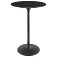 thumbnail image 1 of Modway Lippa Table de Bar Ronde 28 Pouces Style Mi-Siècle Moderne en Marbre Artificiel Noir Noir, 1 of 7