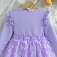 thumbnail image 6 of Gibobby Girls Velvet Dress Ruffled Long Sleeve Casual Spring Fall Dress Princess Christmas Party Dress Winter Outfits,Purple,5-6 Y, 6 of 6