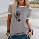 thumbnail image 1 of Puntoco Mujeres Moda Casual Impresión Cuello Redondo Suelta Manga Corta Camiseta top Blusa Pullover Puntoco Puntoco-497, 1 of 4