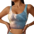 thumbnail image 2 of Lsque Cute Cloud Cat Printed Women'S Sports Bra, Compression, Moisture Wicking, High-Impact Sports Bra For Women,Supportive sports bra-X-Large, 2 of 9