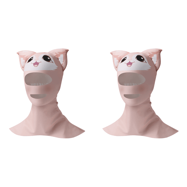 Capucha de buceo con dibujos animados, transpirable, protector solar, pañuelo para la cara, cubrecabeza y cuello (rosa).