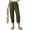 8# Army Green, variant on Capri Pants for Women Linen Barrel Petite Pants High Waisted Pull On Elastic Waist Casual Summer Capris Beach Vacation Trouser Khaki S