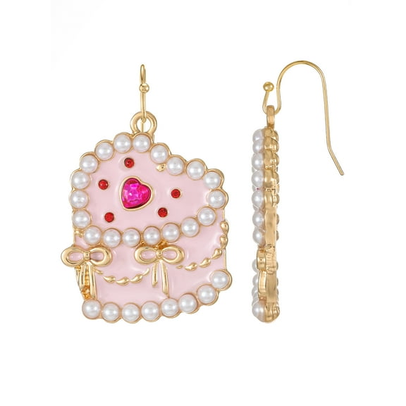 Way to Celebrate Valentine's Day Color Heart Cake Earrings, 1 Pair