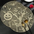 thumbnail image 4 of Gold Halloween Pumpkin Placemat - 14.96x14.96in PVC Table Mat for Restaurant & Home Decor - Waterproof, Heat-Resistant & Anti-Slip Party Tableware for Halloween, Thanksgiving & Fall Decorations, 4 of 6