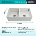 thumbnail image 4 of 33 x 18 Inch Crestwood Farmhouse Sink, White Fireclay Kitchen Sink, Double Bowl Apron Front, Plain Farm Sink, 4 of 9
