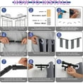 thumbnail image 6 of Black Double Corner Window Curtain Rods with Aluminum End Cap Finials and Brackets,1 Inch Diameter Dual Bay Window Curtain Rods, Adjustable 2 Sided 36-72 Inch Double Drapery Rod, 6 of 12