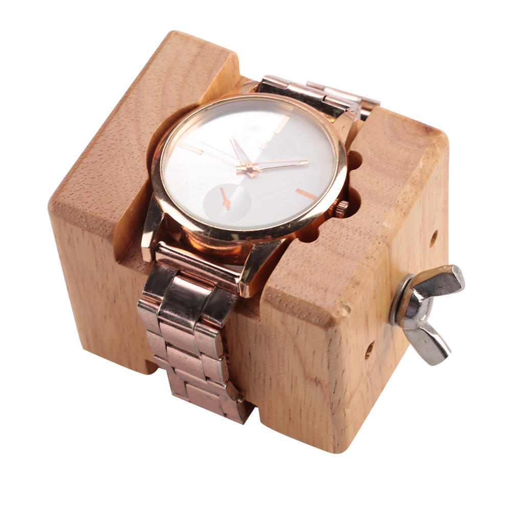 Kritne Kritne Professional Wooden Watch Case Holder Block Vise Clamp